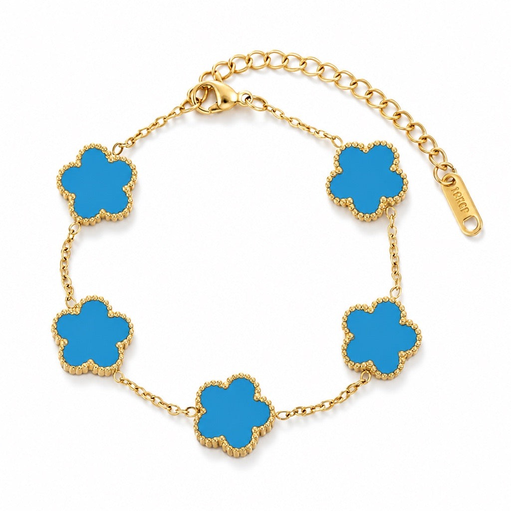 Flower Clove Bracelet - 18k Gold Plated Stainless Steel