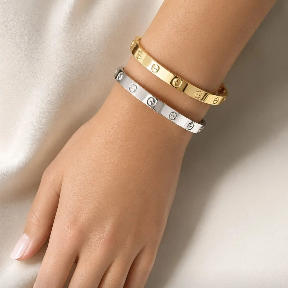 Hathor Bangle w/o Stone - 18k Plated / Stainless Steel