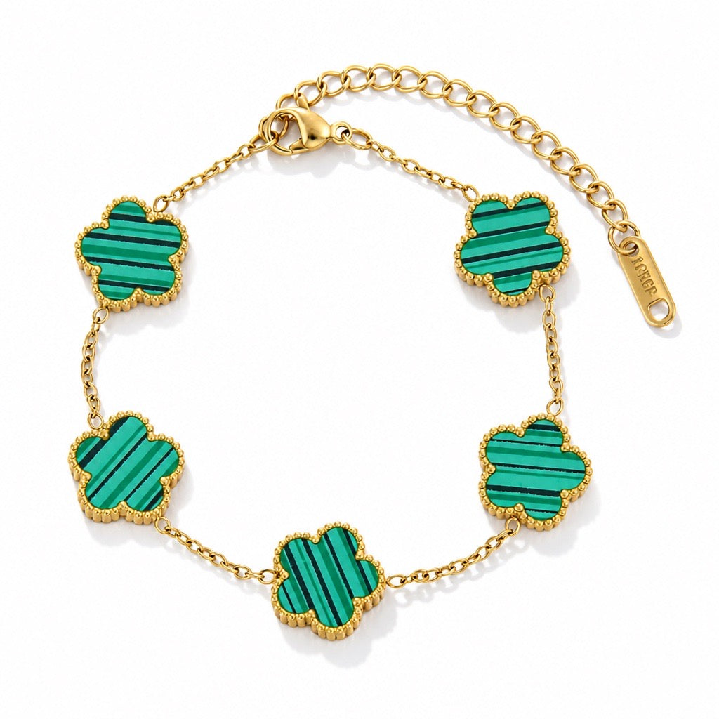 Flower Clove Bracelet - 18k Gold Plated Stainless Steel