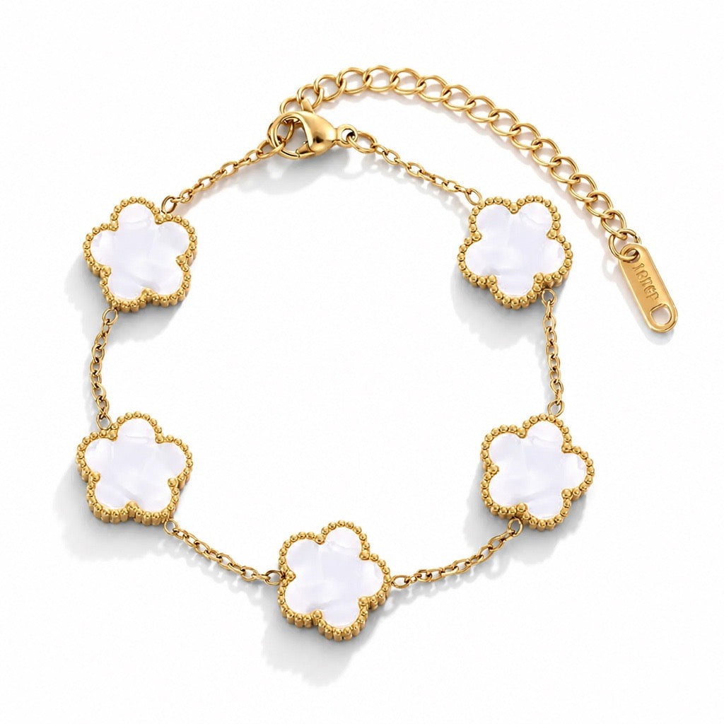 Flower Clove Bracelet - 18k Gold Plated Stainless Steel