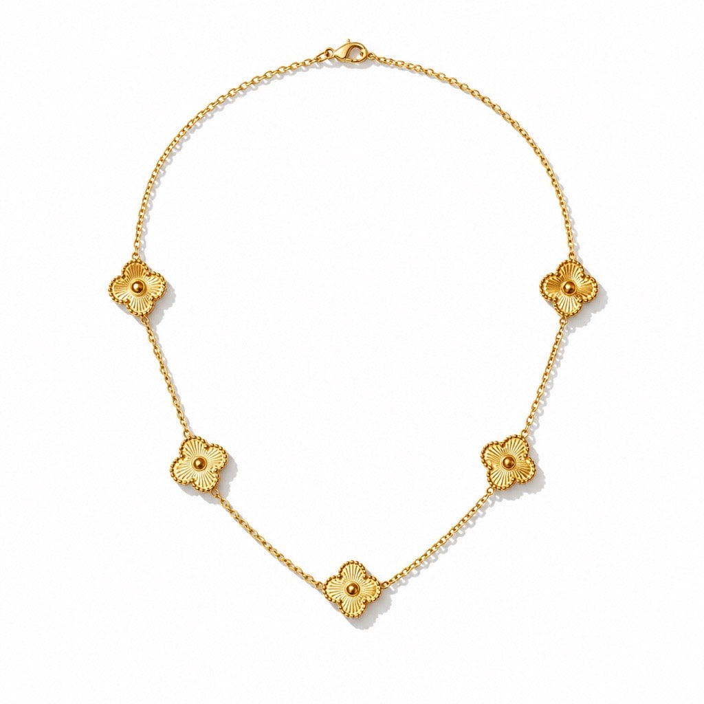 5 Clover Flower - 18k Plated / Stainless Steel