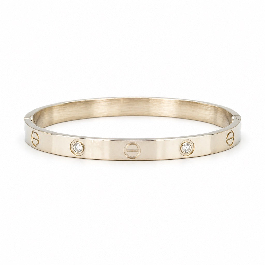 Hathor Bangle with Stone - 18k Plated / Stainless Steel