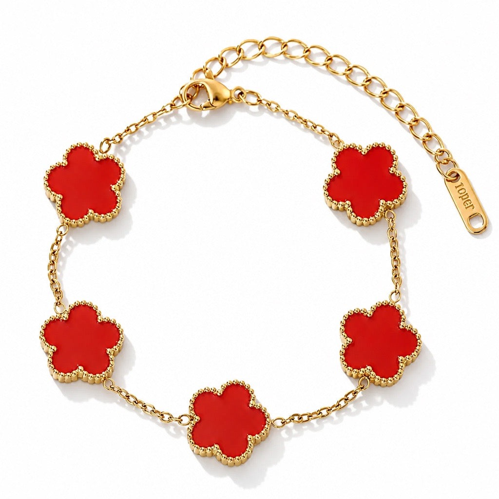Flower Clove Bracelet - 18k Gold Plated Stainless Steel