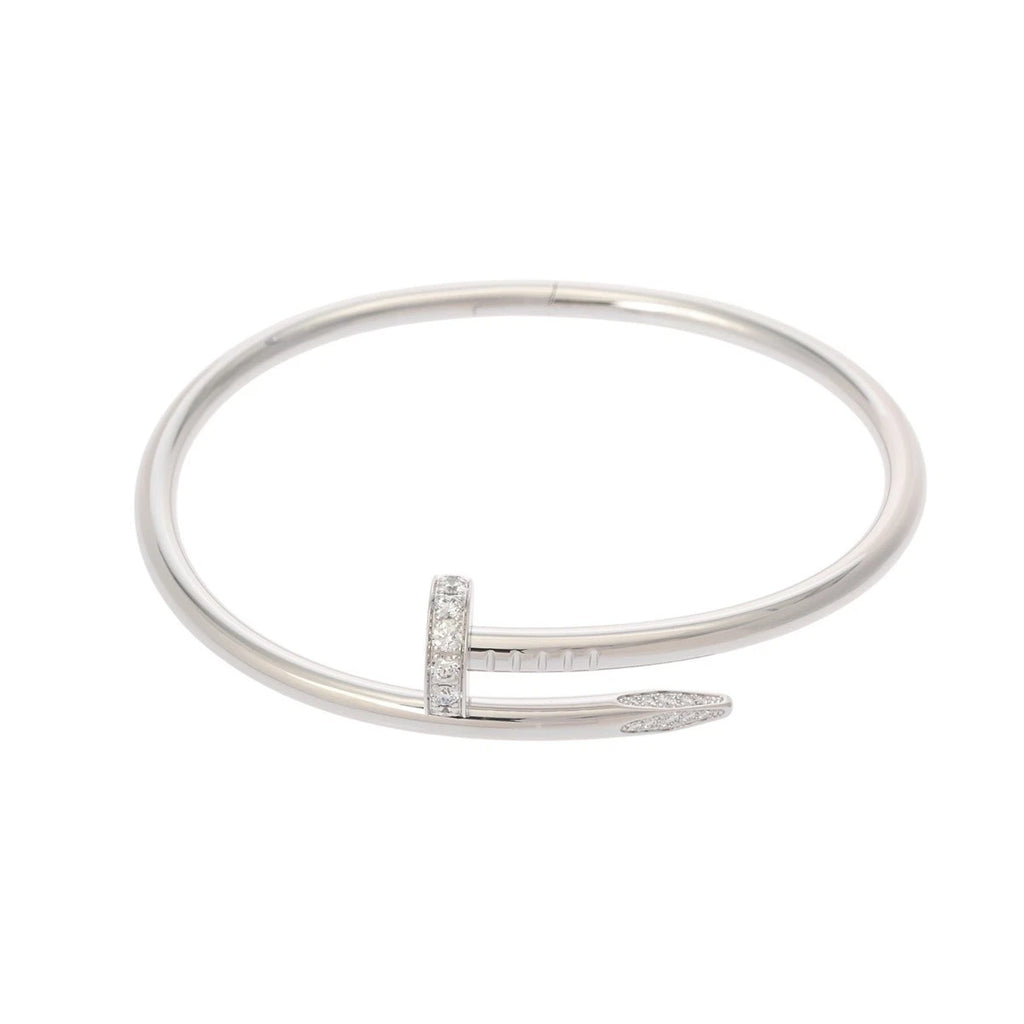 Nail Bangle W/ Stone 18k Plated / Stainless Steel