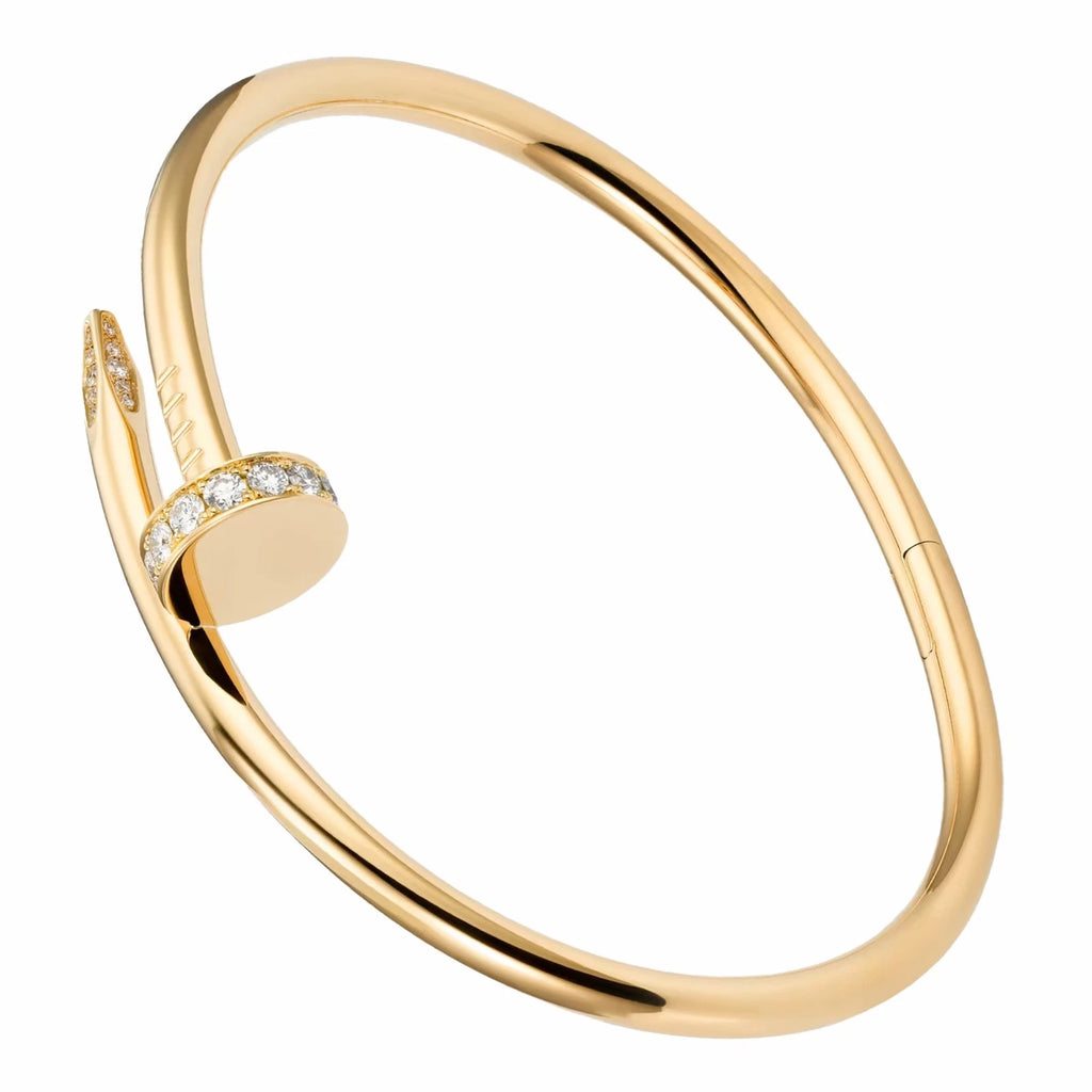 Nail Bangle W/ Stone 18k Plated / Stainless Steel